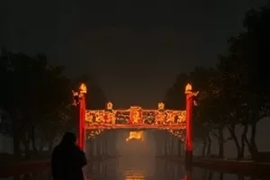 动画晨曦咒文封面，晨光中的古老符文石板