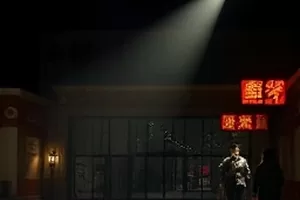 作品琥珀标本室封面，摆满琥珀标本的木质陈列柜