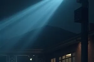 剧集夜航灯塔封面，海面灯塔与深夜货轮